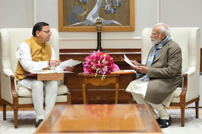 सीएम धामी ने नई दिल्ली में प्रधानमंत्री से की शिष्टाचार भेंट